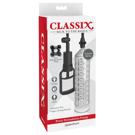 Durable pleasure sleeve-Pipedream Classix Penis Stimulation Pump Clear/Black