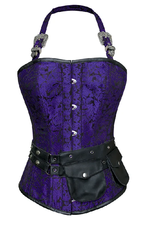 corset with velvet piping-Rosamund Custom Made Corset