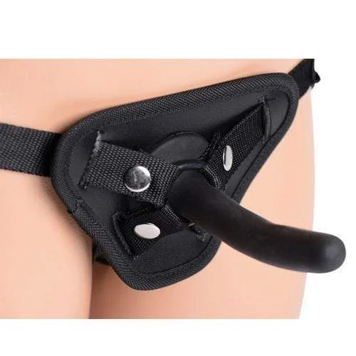 Team dildo-Strap U - Pegged Pegging Dildo with Strap On Harness (Black)