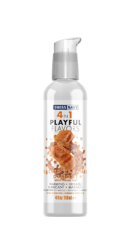 lubricant for paddle hinges-Swiss Navy 4-in-1 Playful Flavors - Salted Caramel  Delight - 4 Fl. Oz.