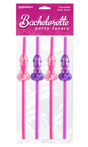 cock sleeve set for enhanced pleasure accessories-lubricant for prize cranes-Bachelorette Party Favors Bendable Dicky Straws