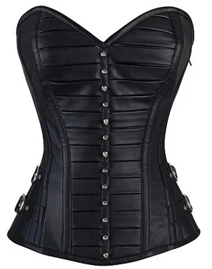 corset with leather edging-Wozniacki Custom Made Corset