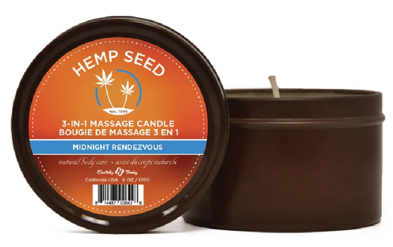 lubricant for picnic baskets-3-in-1 Massage Candle - 6 Oz. - Midnight Rendezvous