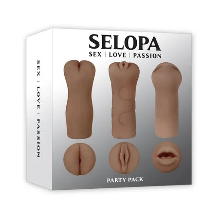 Silent pleasure toy-Selopa Party Pack 3-Piece Stroker Pack Dark