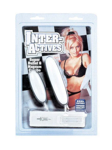 remote-controlled anal beads accessories-lubricant for amusement rides-Inter-Actives Super Bullet And Magnum Combo