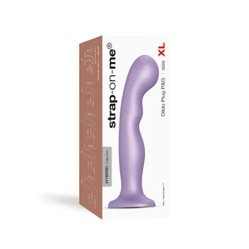 Edible dildo-Strap-On-Me Hybrid Collection Silicone Dildo Plug P&G Metallic Lilac XL