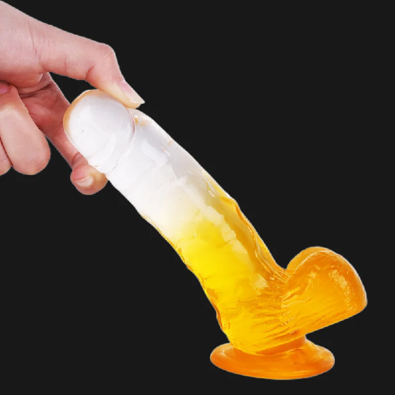 Entry-level dildo-Colored Realistic Dildo Prostate Massager - Jelly Suction Cup Sex Toys for Men Women