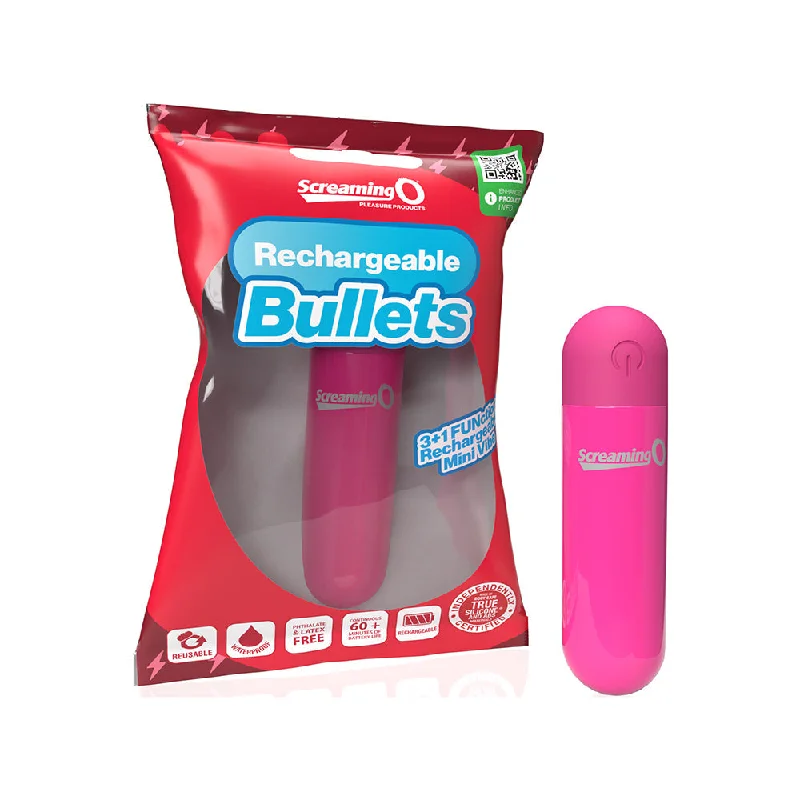 Interactive pleasure toy-Screaming O Rechargeable Bullets Pink