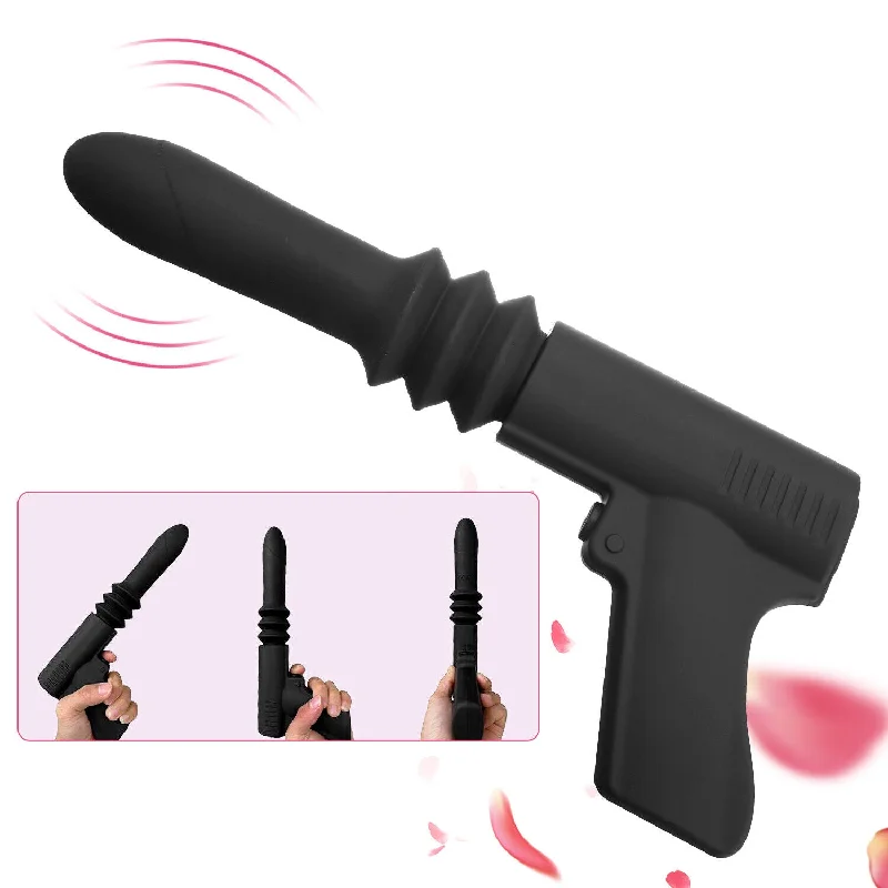 Backpack dildo-Automatic Telescopic Thrusting Black Dildo