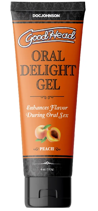 lubricant for monkey bars-Goodhead - Oral Delight Gel - Peach - 4 Oz.