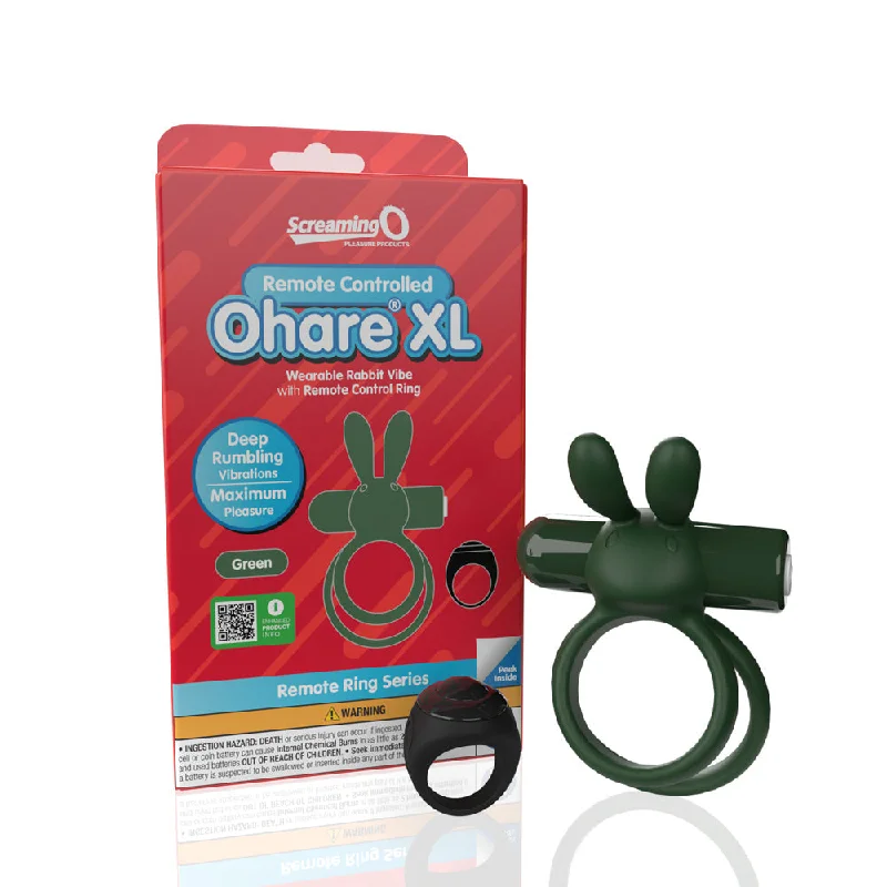 Bluetooth pleasure toy-Screaming O Remote Controlled Ohare XL Vibrating Ring Green