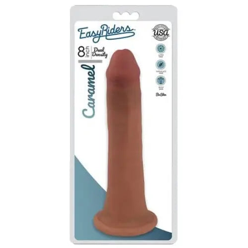 Ebony dildo-Easy Riders 8" Slim Bioskin Dildo Caramel