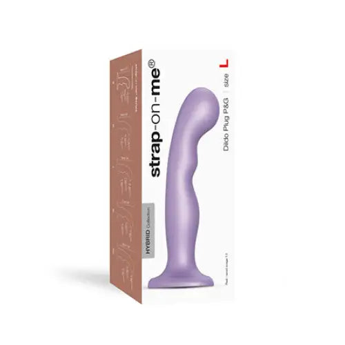 Funky dildo-Strap-On-Me Hybrid Collection Silicone Dildo Plug P&G Metallic Lilac L