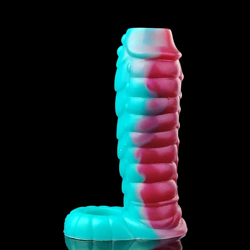 Heather dildo-Monsterdildo Penis Sleeve - Silicone Enlarger Cock Ring Delay Ejaculation Male Sex Toys