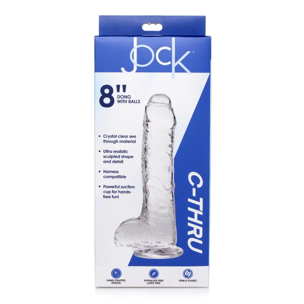 Splash-proof dildo-Jock C-Thru Slim Dildo With Balls