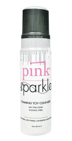 vibrating anal toy with heat settings accessories-lubricant for drone propellers-Pink Sparkle Foaming Toy Cleanser - 8 oz.