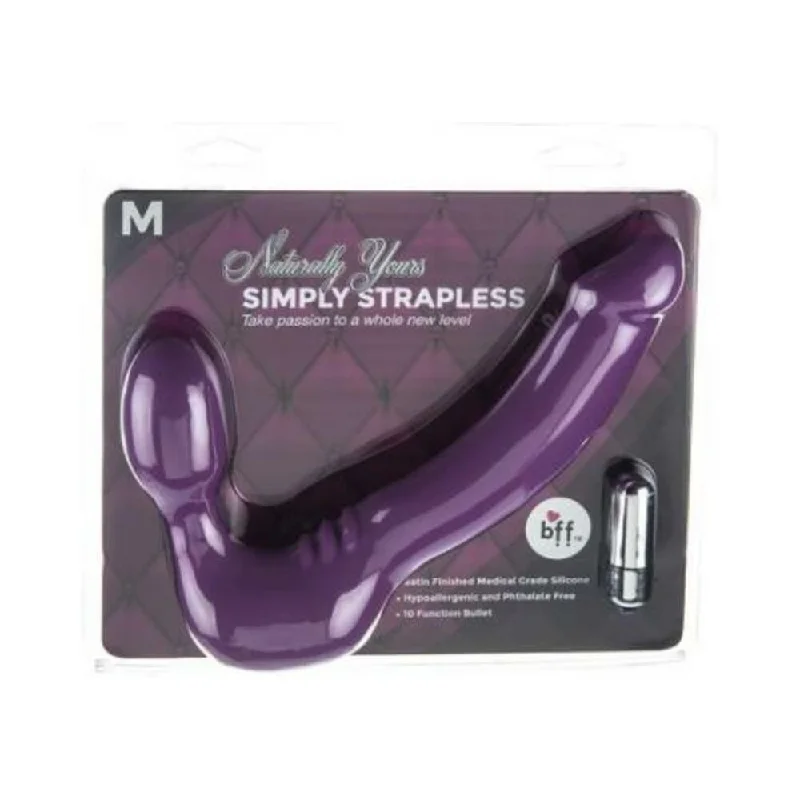 Electric-green dildo-Simply Strapless Purple Double Dildo Medium