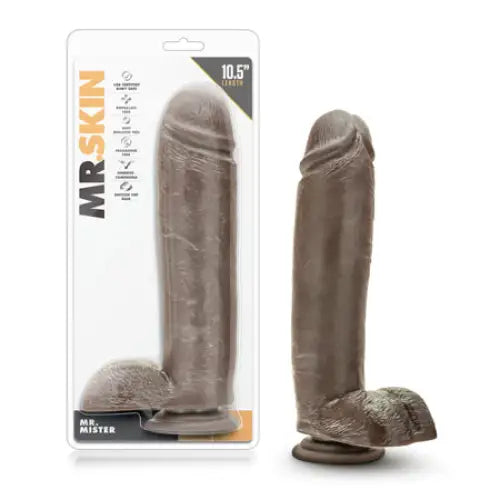 Triangular dildo-Blush Dr. Skin Mr. Mister Realistic 10.5 in. Dildo with Balls & Suction Cup Brown