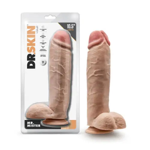 Static dildo-Blush Dr. Skin Mr. Mister 10.5 in. Dildo with Balls Beige