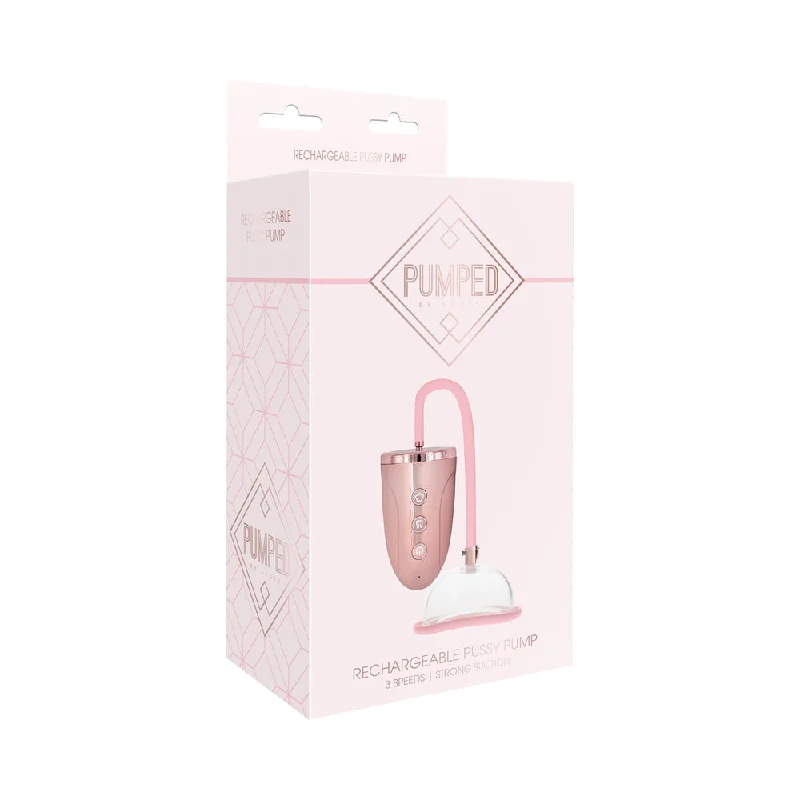 Waterproof stroking toy-Pumped Rechargeable 3-Speed Pussy Pump Pink