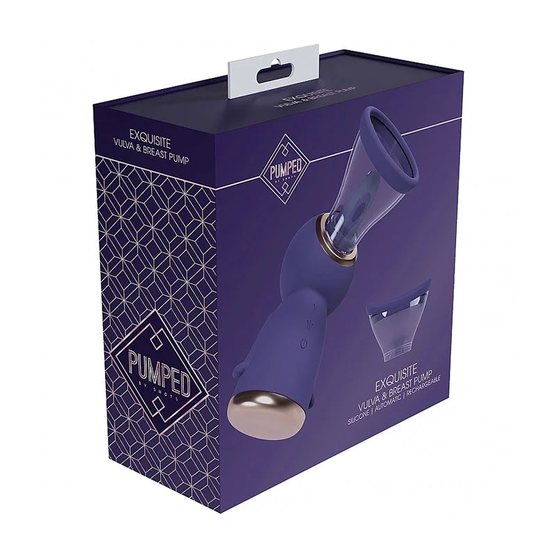 Multi-function pleasure-Pumped Exquisite Automatic Rechargeable Vulva & Breast Pump Purple