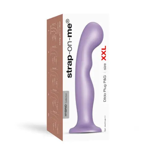 Illuminated dildo-Strap-On-Me Hybrid Collection Silicone Dildo Plug P&G Metallic Lilac XXL