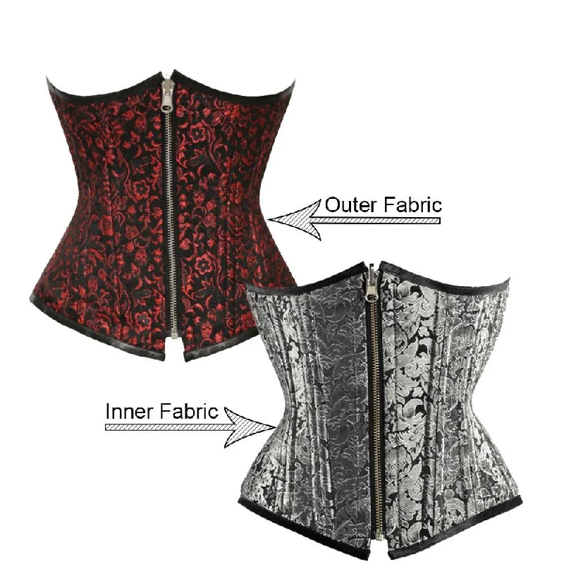 corset with asymmetrical patterns-Elianna Reversible Waist Training Corset