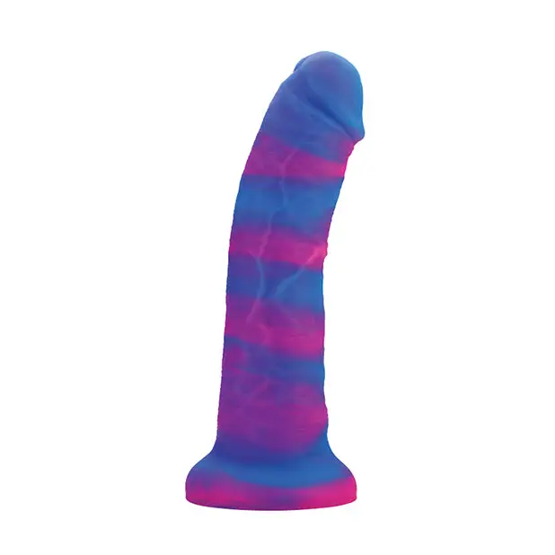 Muted-tone dildo-Nobu Rainbow 8" Dildo W/suction Cup - Cosmic