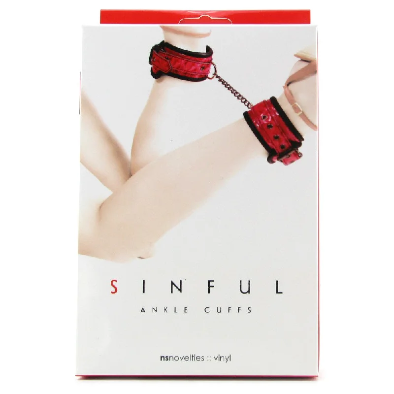 vibrating cock sleeve for solo stimulation accessories-lubricant for spinning wheels-Sinful Ankle Cuffs -Red