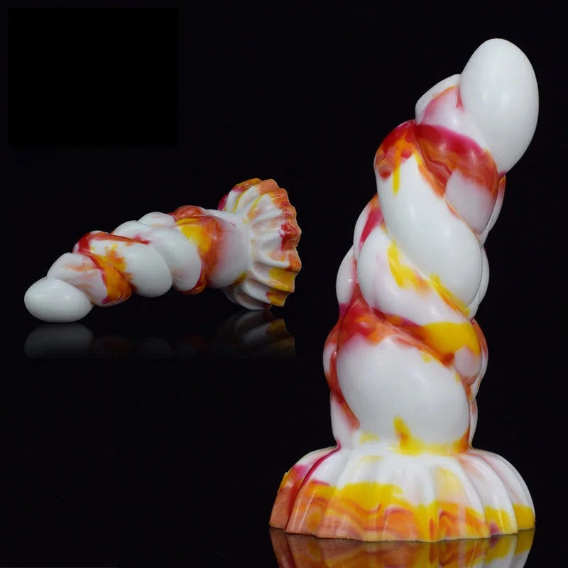 Stiff dildo-Colorful Silicone Bumps Fantasy Dildo