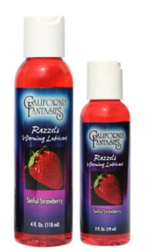 lubricant for RC helicopters-Razzels Warming Lubricant - Sinful Strawberry - 2 Oz. Bottle