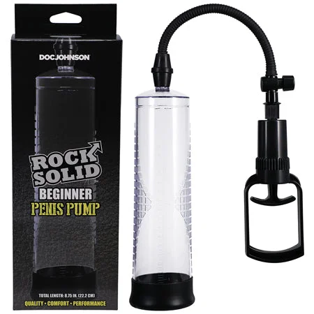 Quiet pleasure toy-Rock Solid Beginner Penis Pump Black/Clear