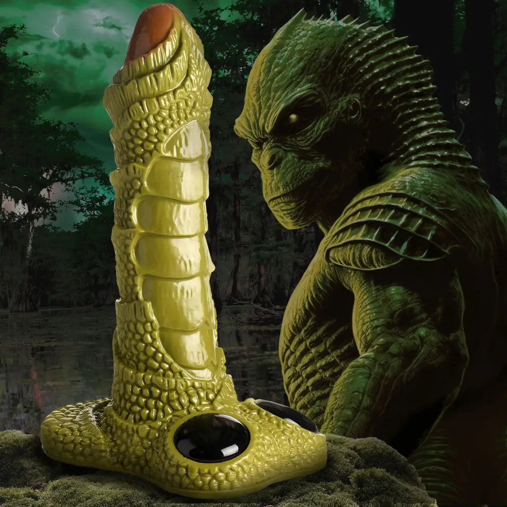 Sky-blue dildo-Creature Cocks Scaly Swamp Monster 3 Foot Giant Dildo