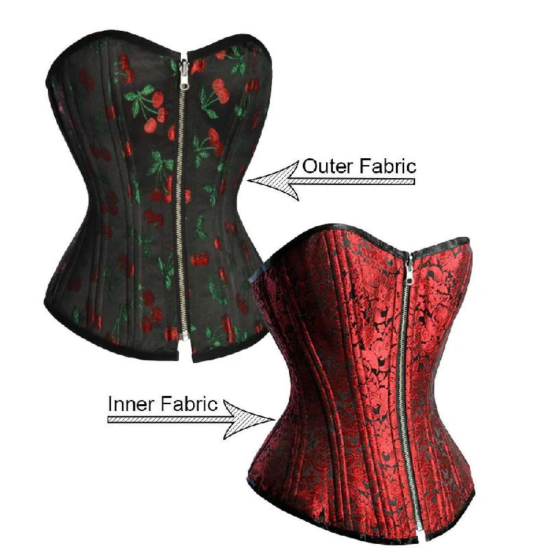 corset with leather patterns-Elena Reversible Waist Training Corset