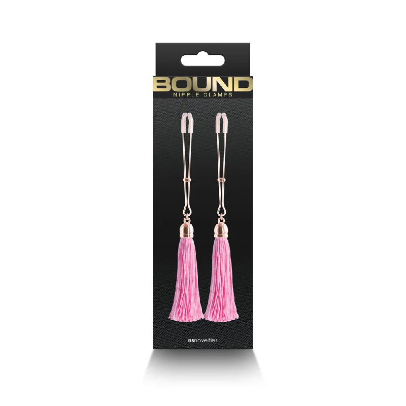 Realistic stroking device-Bound Nipple Clamps T1 Pink