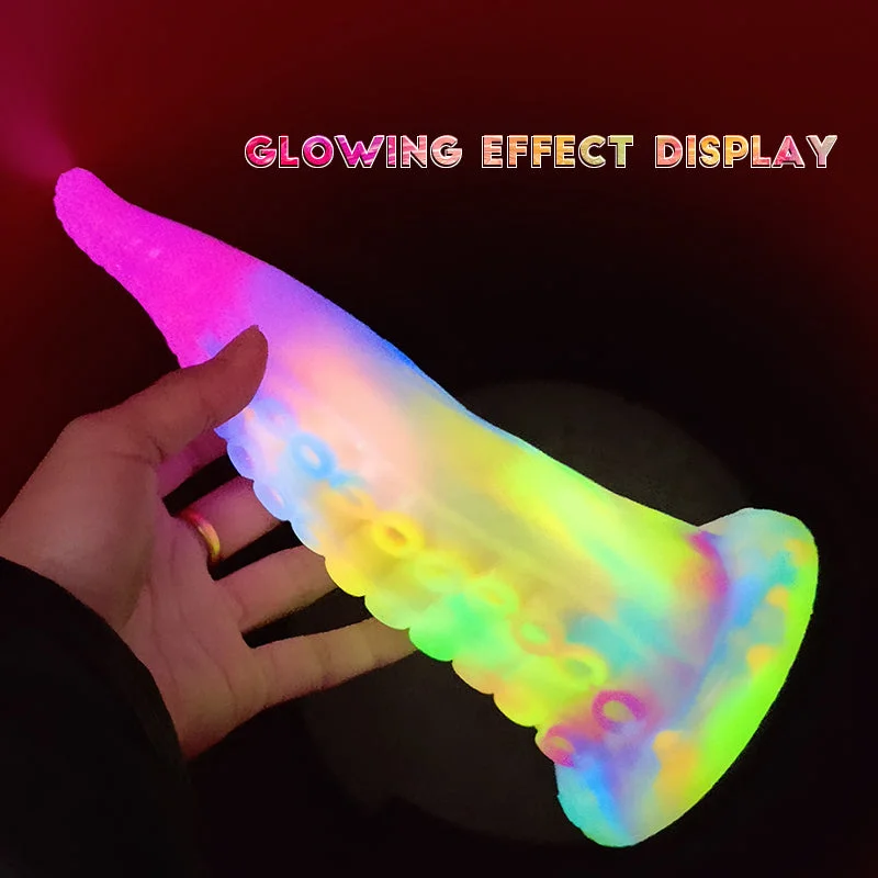 Balanced dildo-9 inch Mulit-Color Luminous Octopus Dildo