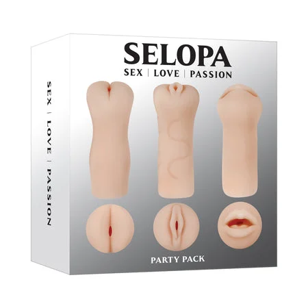 Custom pleasure device-Selopa Party Pack 3-Piece Stroker Pack Light