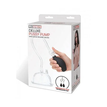 Clean masturbator design-Lux Fetish Deluxe Pussy Pump with Quick-Release Valves