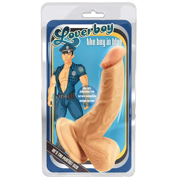 Mood-light dildo-Blush Loverboy The Boy in Blue Realistic 6.5 in. Dildo with Balls & Suction Cup Beige