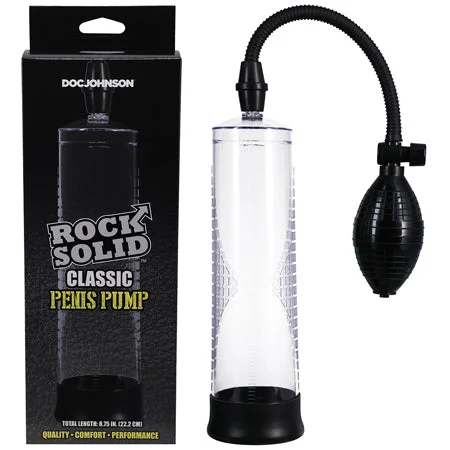 Travel pleasure sleeve-Rock Solid Classic Penis Pump Black/Clear