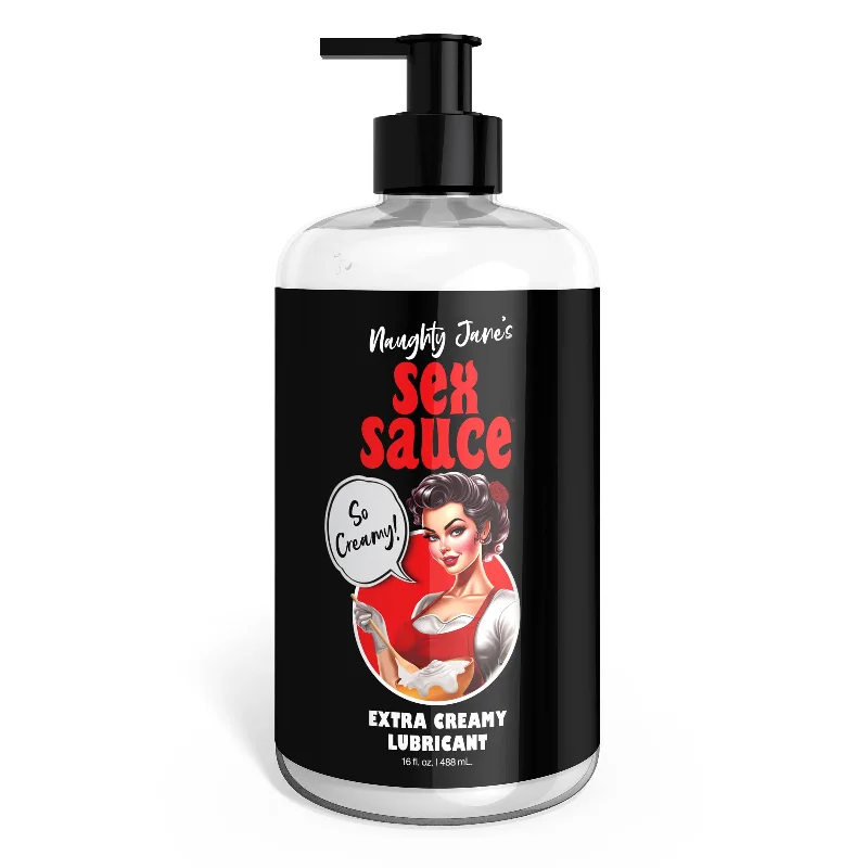 lubricant for crampons-Naughty Jane's Sex Sauce Extra Creamy Lubricant 16 Oz