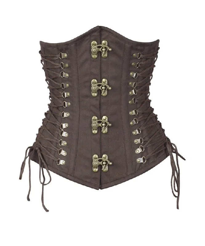 corset with lace stitching-Liam Brown Steampunk Cotton Corset with Criss Cross