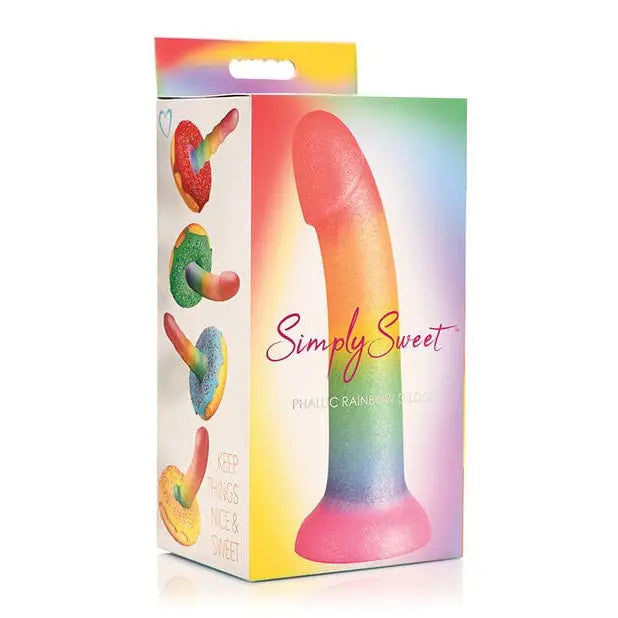 Robot dildo-Simply Sweet Phallic Silicone Dildo 6.5in Rainbow