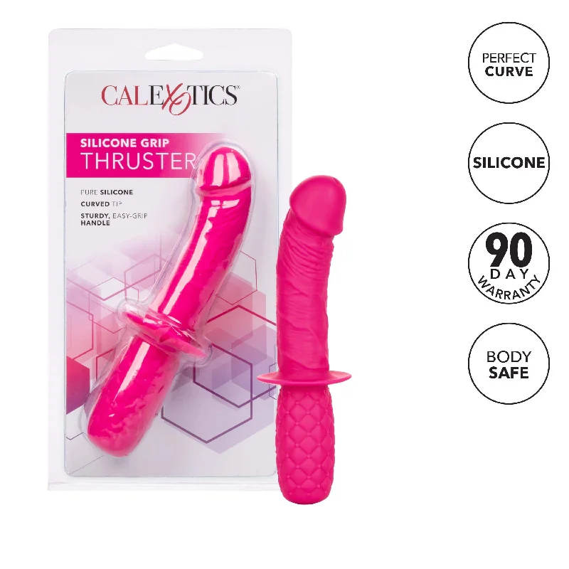 Blush dildo-California Exotics - Silicone Grip Thruster Dildo (Pink)