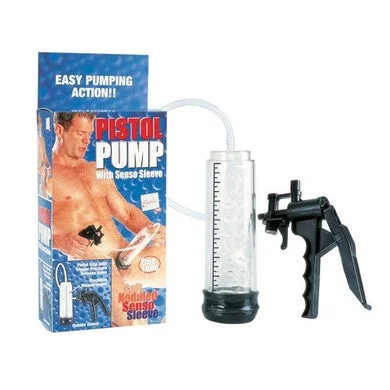 anal beads with vibrating function accessories-lubricant for shooting range gear-Pistol Pump With Senso Sleeve - Clear