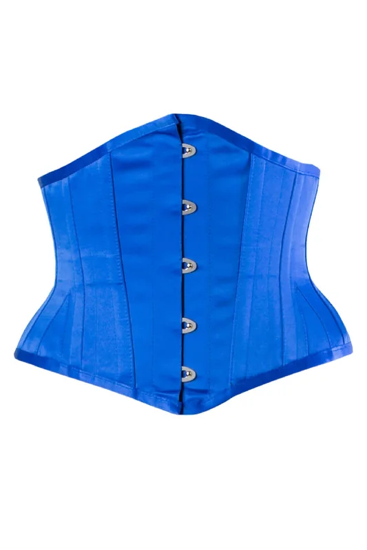 vibrating toy for stimulating erogenous zones accessories-lubricant for pressure sprayers-COBALT BLUE SATIN WAIST TRAINING WASPIE UNDERBUST