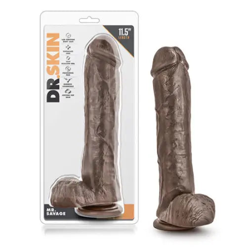 Woodland dildo-Blush Dr. Skin Mr. Savage Realistic 11.5 in. Dildo with Balls & Suction Cup Brown