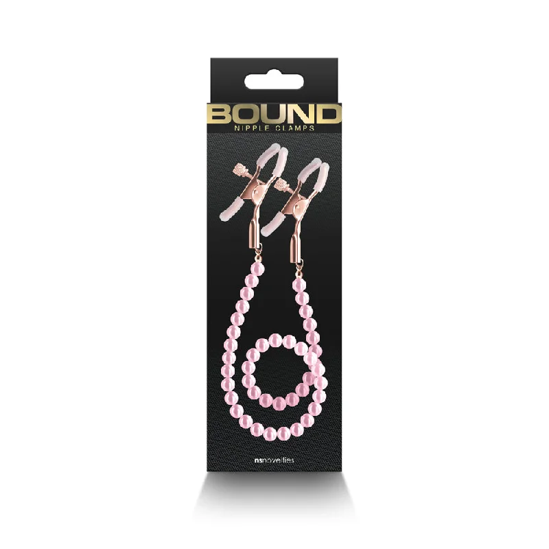 Manual pleasure sleeve-Bound Nipple Clamps DC1 Pink