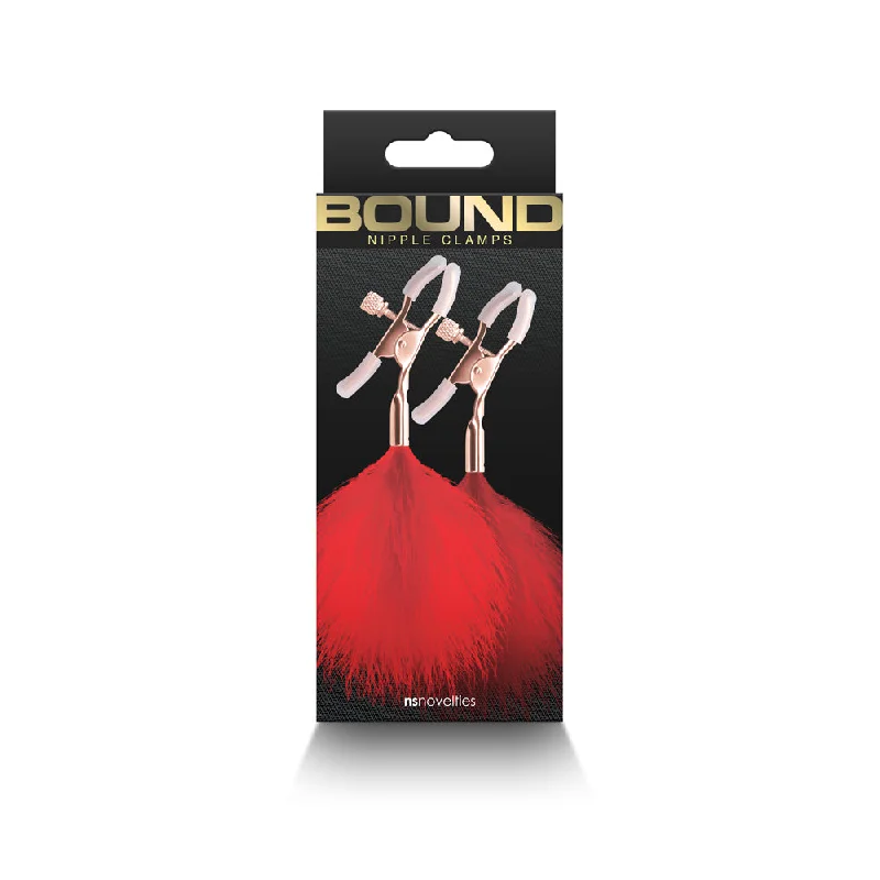 Silent pleasure device-Bound Nipple Clamps F1 Red