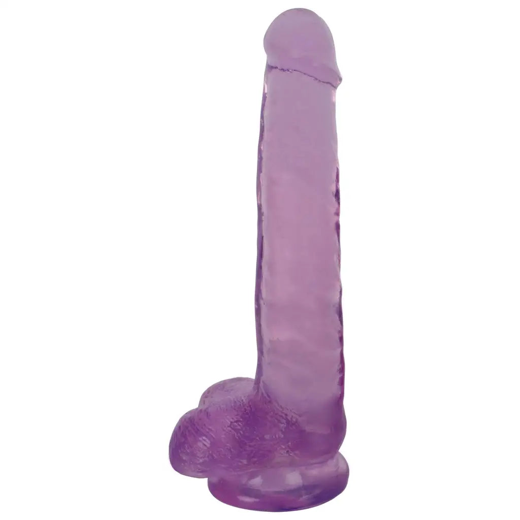 Solar-charged dildo-Inch Slim Stick With Balls Grape Ice Dildo